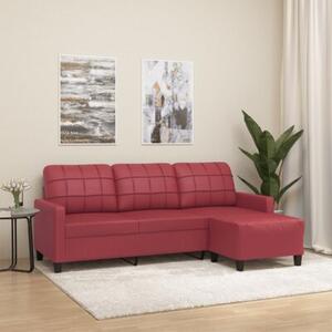 Sofa 3-osobowa z podnÃ³Å¼kiem, winna czerwieÅ, 180 cm, ekoskÃ³ra