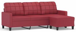 Sofa 3-osobowa z podnÃ³Å¼kiem, winna czerwieÅ, 180 cm, ekoskÃ³ra