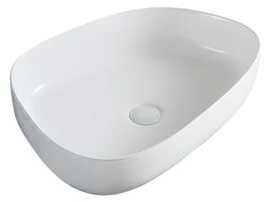Umywalka Nablatowa Corciano Serena Edge Błyszcząca Biel 55x40x14 cm