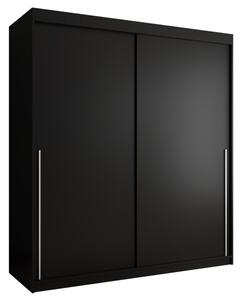 Szafa przesuwna Garderoba SIMA T 180 czarny + u. srebrny