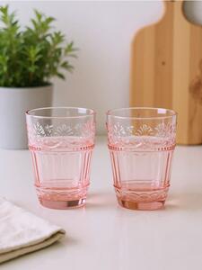 Sinsay - Szklanki z wytłaczanym wzorem 2 pack - różowy