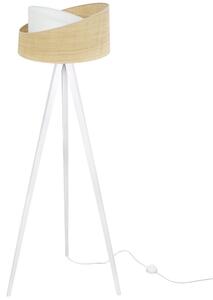 Lampa podłogowa trójnóg biały Light Home LH Rattan Skos 1xE27 45cm abażur biały/beżowy