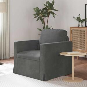 ModuÅowa kanapa aksamitna ciemnoszara z ergonomicznym komfortem