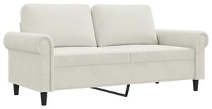 Sofa 2-osobowa, kremowy, 140 cm, tapicerowana aksamitem