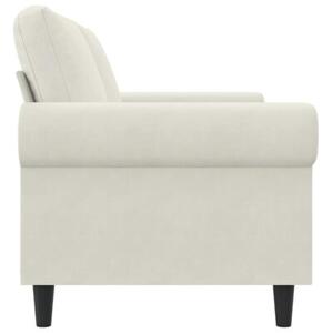 Sofa 2-osobowa, kremowy, 140 cm, tapicerowana aksamitem