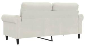 Sofa 2-osobowa, kremowy, 140 cm, tapicerowana aksamitem