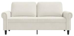 Sofa 2-osobowa, kremowy, 140 cm, tapicerowana aksamitem