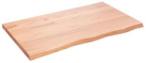 Półka, brązowa, 100x60x(2-4) cm, lakierowane lite drewno dębowe