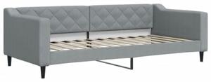 Sofa rozsuwana, jasnoszara, 90x200 cm, tkanina