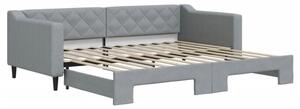 Sofa rozsuwana, jasnoszara, 90x200 cm, tkanina
