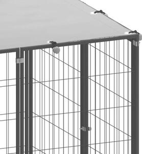 Kojec dla psa, czarny, 330x110x110 cm, stalowy