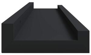 Półki ścienne na zdjęcia, 2 szt., czarne, 60x9x3 cm, mdf