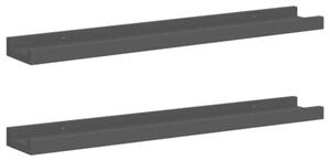Półki ścienne na zdjęcia, 2 szt., czarne, 60x9x3 cm, mdf