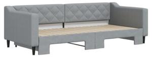 Sofa rozsuwana, jasnoszara, 90x200 cm, tkanina