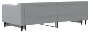 Sofa rozsuwana, jasnoszara, 90x200 cm, tkanina