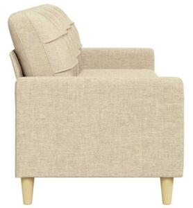 Sofa, 3-osobowa kremowa, 210 cm, tapicerowana tkaninÄ
