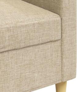 Sofa, 3-osobowa kremowa, 210 cm, tapicerowana tkaninÄ