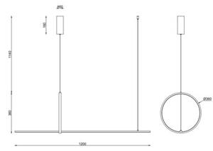 Lampa wisząca LED Azzardo Pelle 30W czarna – 3-stopniowe ściemnianie, nowoczesny design AZ5756