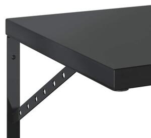 Półki ścienne, 2 szt., 100x40 cm, czarna stal nierdzewna