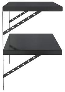 Półki ścienne, 2 szt., 100x40 cm, czarna stal nierdzewna