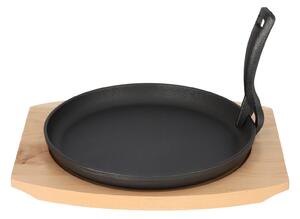 Banquet Patelnia żeliwna na desce drewnianej GRADA – 22 cm