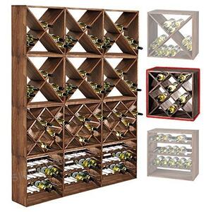 Kesper Stojak na wino sosnowy II – 50 × 50 × 25 cm
