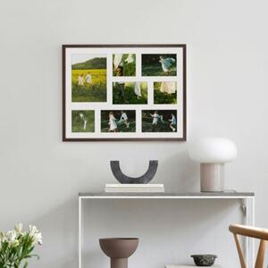 Ramka na zdjęcia 3x 10x10 cm 4x 10x15 cm 1x 15x21 cm brązowa galeria na 8 zdjęć ramka 40x50 cm FRAMAI®