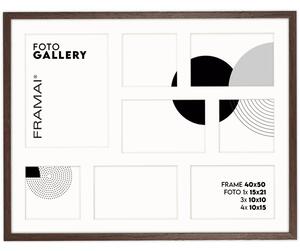 Ramka na zdjęcia 3x 10x10 cm 4x 10x15 cm 1x 15x21 cm brązowa galeria na 8 zdjęć ramka 40x50 cm FRAMAI®