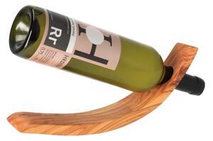 ČistéDřevo Stojak na wino z przeciwwagą z drewna oliwnego