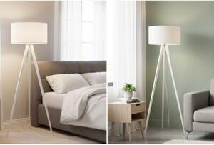 Lampa podłogowa trójnóg biały Light Home LH Juta 1xE27 44cm abażur walec biały