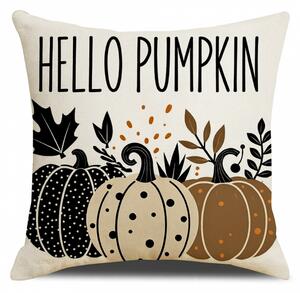 Poszewka na poduszkę HELLO PUMPKIN 45x45 cm, beżowa