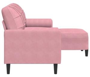 Sofa 3-osobowa z podnÃ³Å¼kiem, rÃ³Å¼owa, 180 cm, aksamitem
