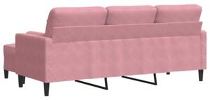 Sofa 3-osobowa z podnÃ³Å¼kiem, rÃ³Å¼owa, 180 cm, aksamitem