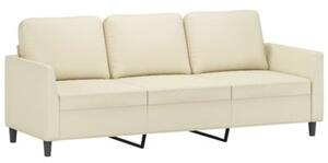 Sofa 3-osobowa z podnÃ³Å¼kiem, kremowa, 180 cm, sztuczna skÃ³ra