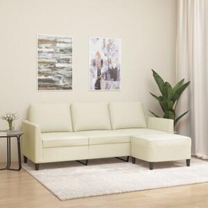 Sofa 3-osobowa z podnÃ³Å¼kiem, kremowa, 180 cm, sztuczna skÃ³ra
