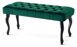 Ławka pikowana Chesterfield - Butelkowa Zieleń