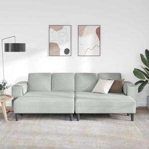 Nowoczesna sofa do salonu w kolorze jasnoszarym z poduszkami z pianki i poliesterowymi podÅokietnikami, idealna dla 4 osÃ³b