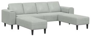 Nowoczesna sofa do salonu w kolorze jasnoszarym z poduszkami z pianki i poliesterowymi podÅokietnikami, idealna dla 4 osÃ³b