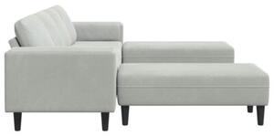 Nowoczesna sofa do salonu w kolorze jasnoszarym z poduszkami z pianki i poliesterowymi podÅokietnikami, idealna dla 4 osÃ³b