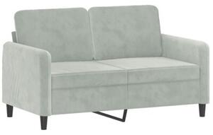 Sofa 2-osobowa z poduszkami, jasnoszara, 120 cm, aksamit