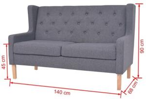 Sofa 2-osobowa tapicerowana tkaninÄ , szara