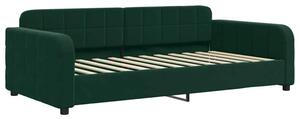 Sofa z funkcją spania, ciemnozielona, 90x200 cm, aksamitna