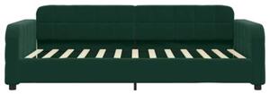 Sofa z funkcją spania, ciemnozielona, 90x200 cm, aksamitna