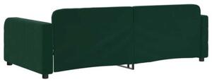 Sofa z funkcją spania, ciemnozielona, 90x200 cm, aksamitna