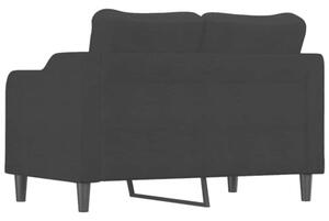 Sofa 2-osobowa, czarna, 120 cm, tapicerowana tkaninÄ