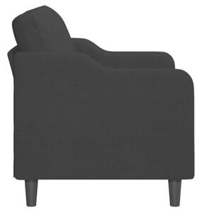 Sofa 2-osobowa, czarna, 120 cm, tapicerowana tkaninÄ