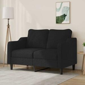 Sofa 2-osobowa, czarna, 120 cm, tapicerowana tkaninÄ