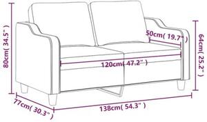 Sofa 2-osobowa, czarna, 120 cm, tapicerowana tkaninÄ