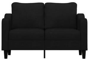 Sofa 2-osobowa, czarna, 120 cm, tapicerowana tkaninÄ