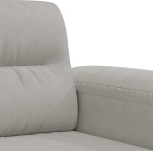 Sofa, 3-osobowa jasnoszary, 180 cm, tapicerowana mikrofibrÄ